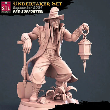 3D Printed STL Miniatures Undertaker Set Fantasy NPC 2 | 28 - 32mm War Gaming D&D (Online Only)