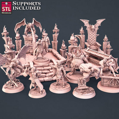 3D Printed STL Miniatures Vampire Set 28 - 32mm War Gaming D&D (Online Only)