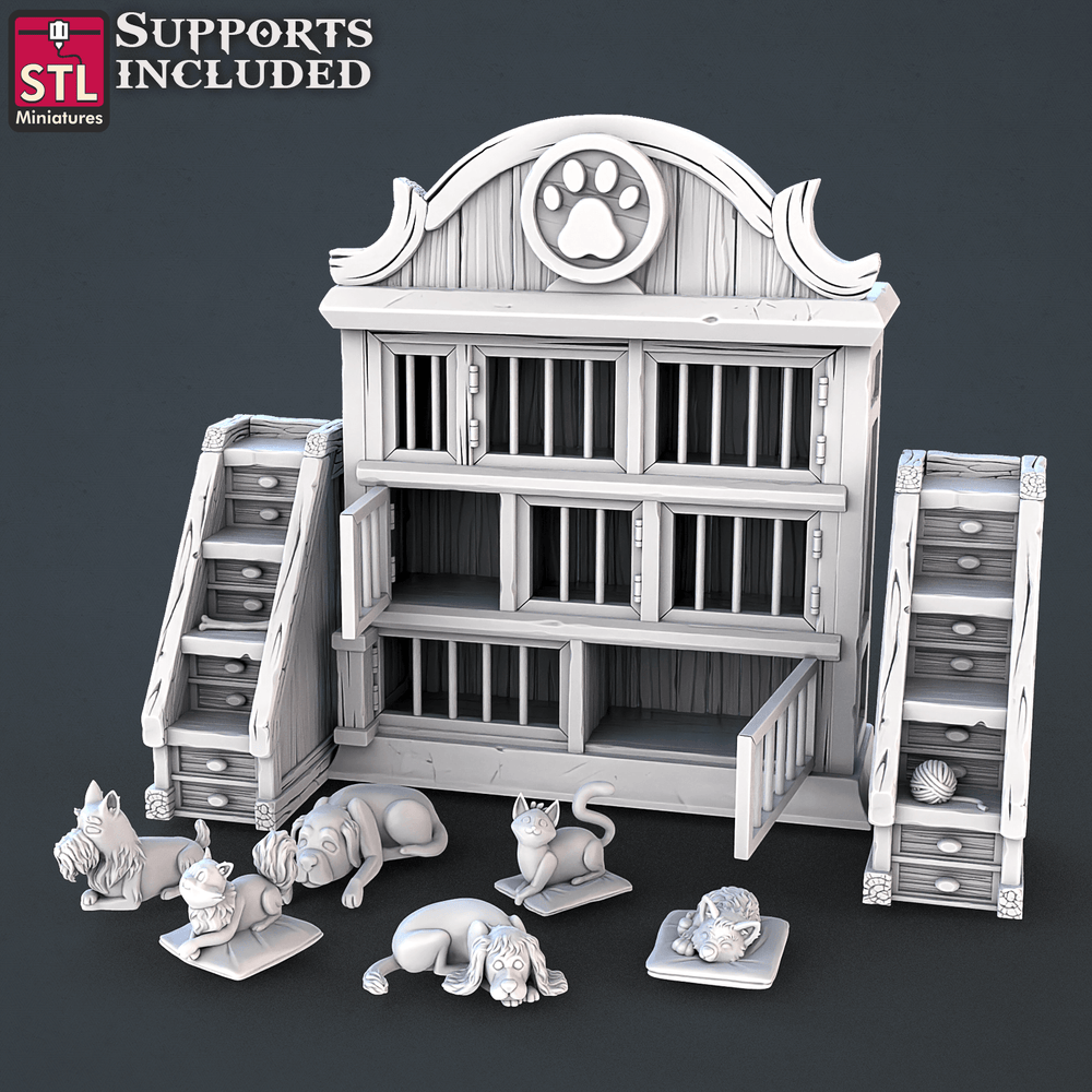3D Printed STL Miniatures Veterinarian Set | 28 - 32mm War Gaming D&D (Online Only)