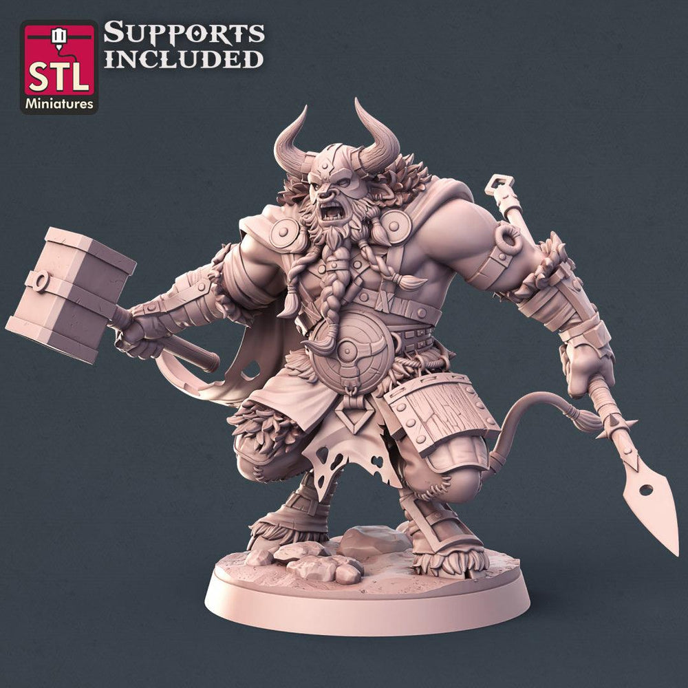 3D Printed STL Miniatures Viking Minotaurs Set 28 - 32mm War Gaming D&D (Online Only)