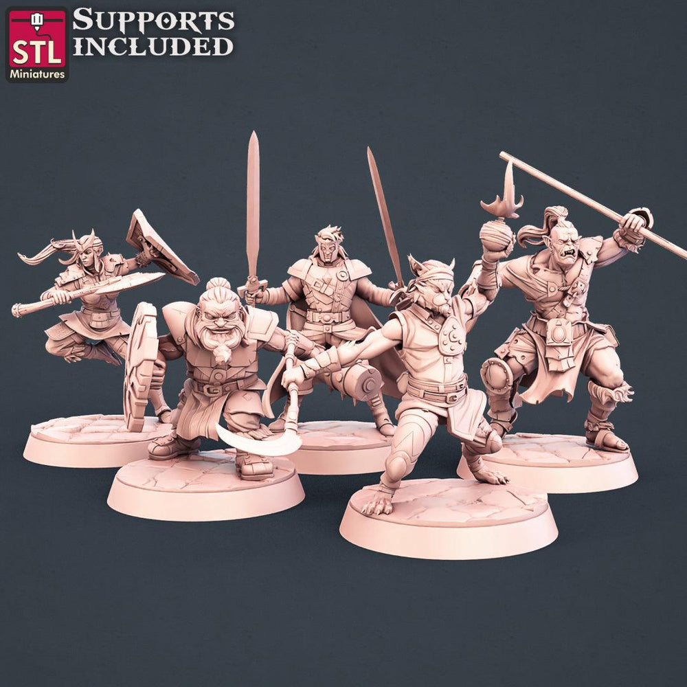 3D Printed STL Miniatures Warriors Set 28 - 32mm War Gaming D&D (Online Only)