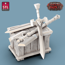 3D Printed STL Miniatures Weapons Merchant Set Fantasy NPC 28mm - 32mm War Gaming D&D (Online Only)