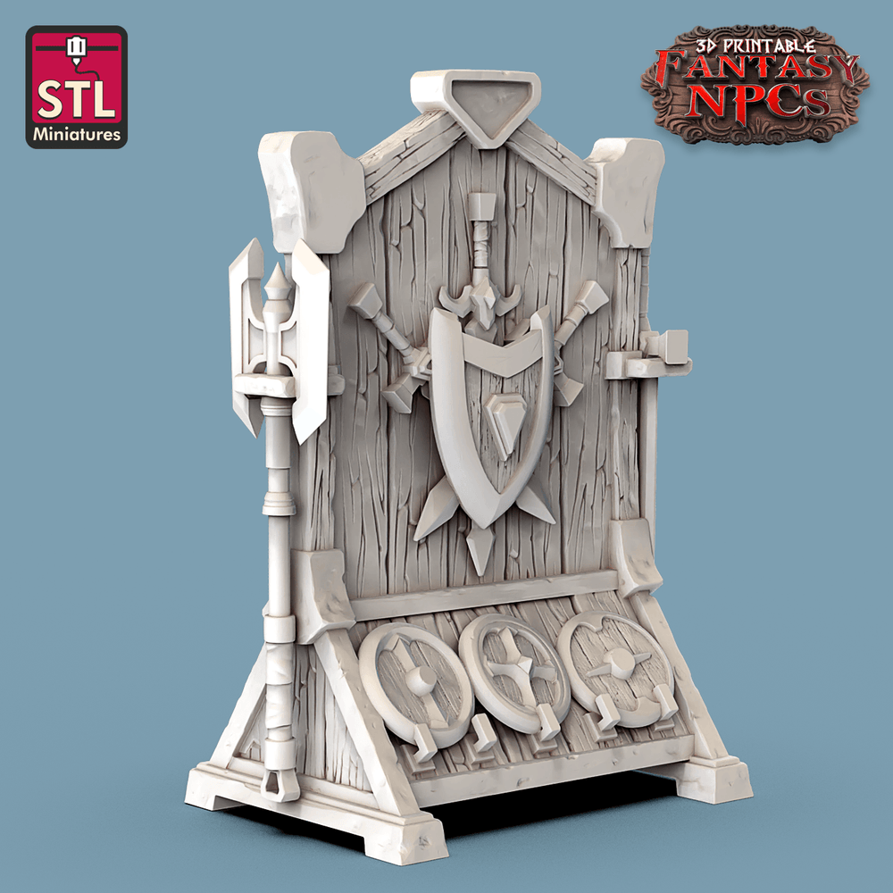 3D Printed STL Miniatures Weapons Merchant Set Fantasy NPC 28mm - 32mm War Gaming D&D (Online Only)