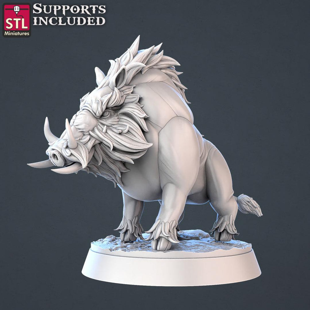 3D Printed STL Miniatures Wild Boars | 28 - 32mm War Gaming D&D (Online Only)