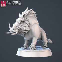 3D Printed STL Miniatures Wild Boars | 28 - 32mm War Gaming D&D (Online Only)