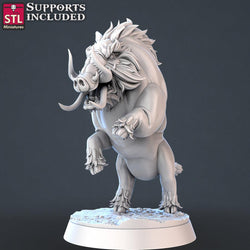 3D Printed STL Miniatures Wild Boars | 28 - 32mm War Gaming D&D (Online Only)