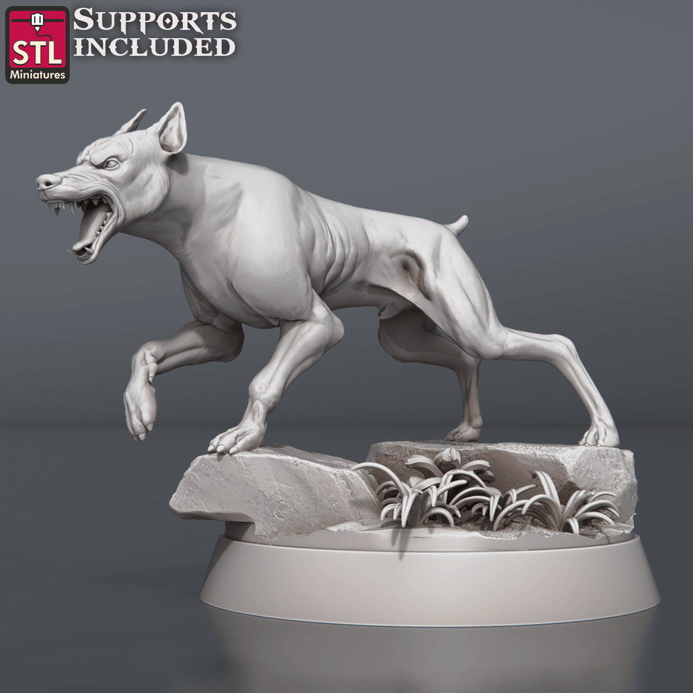 3D Printed STL Miniatures Wild Dogs Set 28 - 32mm War Gaming D&D (Online Only)
