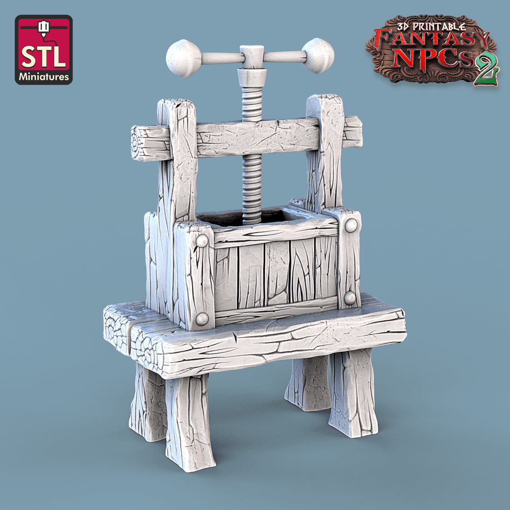 3D Printed STL Miniatures Winemakers Set Fantasy NPC 2 | 28 - 32mm War Gaming D&D (Online Only)