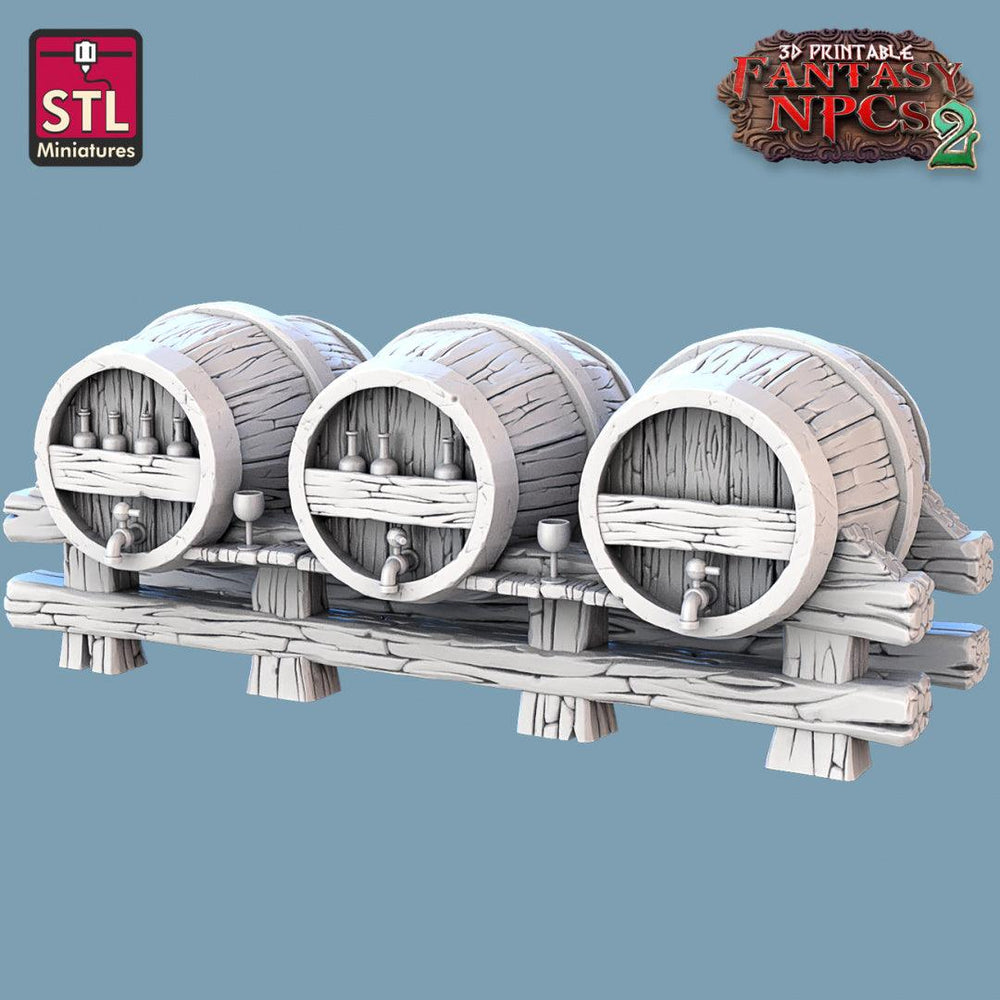 3D Printed STL Miniatures Winemakers Set Fantasy NPC 2 | 28 - 32mm War Gaming D&D (Online Only)