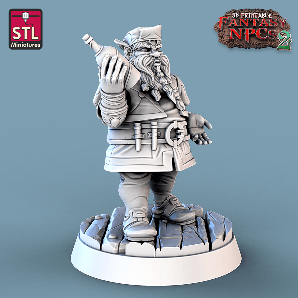 3D Printed STL Miniatures Winemakers Set Fantasy NPC 2 | 28 - 32mm War Gaming D&D (Online Only)