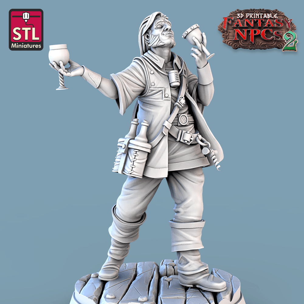 3D Printed STL Miniatures Winemakers Set Fantasy NPC 2 | 28 - 32mm War Gaming D&D (Online Only)