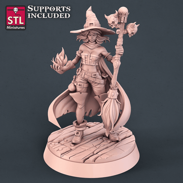 3D Printed STL Miniatures Witch Set 28mm - 32mm War Gaming D&D (Online Only)