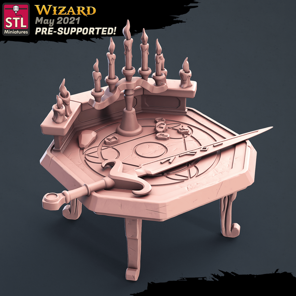 3D Printed STL Miniatures Wizard Set 28 - 32mm War Gaming D&D (Online Only)