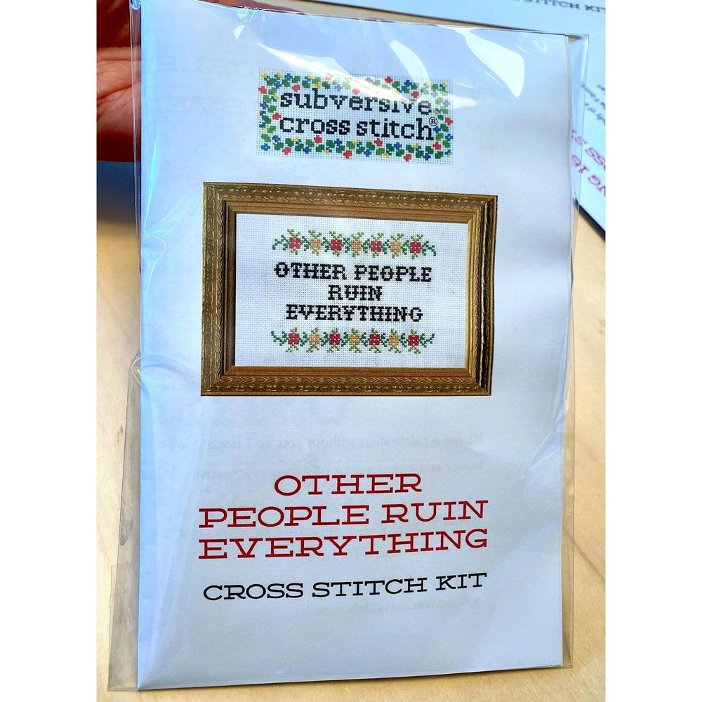 Deluxe Cross Stitch Kit – “Live Laugh Lorazepam” Funny Floral Pattern (ONLINE ORDER ONLY)