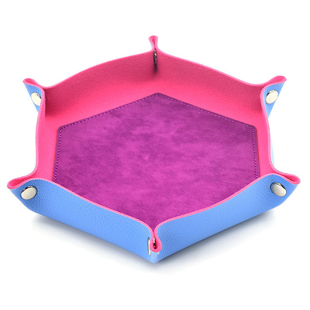 Powder Blue/ Pink,Purple Hex Foldable Flannel Tray (Online Only)