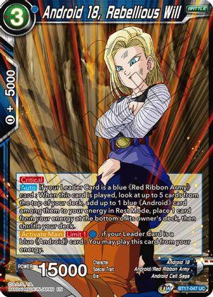 Android 18, Rebellious Will (BT17-047) [Ultimate Squad] (ONLINE ORDER ONLY)