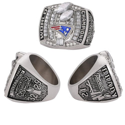 New England Patriots Super Bowl Championship Ring & Trophy Set– 2002, 2004, 2005, 2015, 2017 & 2019