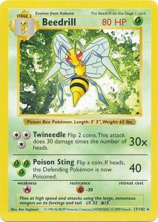 Beedrill (17/102) [Base Set Shadowless Unlimited] (Online Only)
