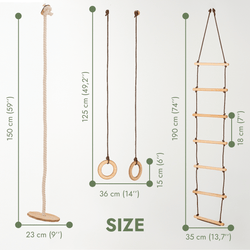 3in1 Swing & Climbing Set: Rope Ladder, Gym Rings & Disc Swing (ONLINE ORDER ONLY)