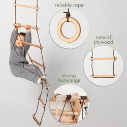 3in1 Swing & Climbing Set: Rope Ladder, Gym Rings & Disc Swing (ONLINE ORDER ONLY)
