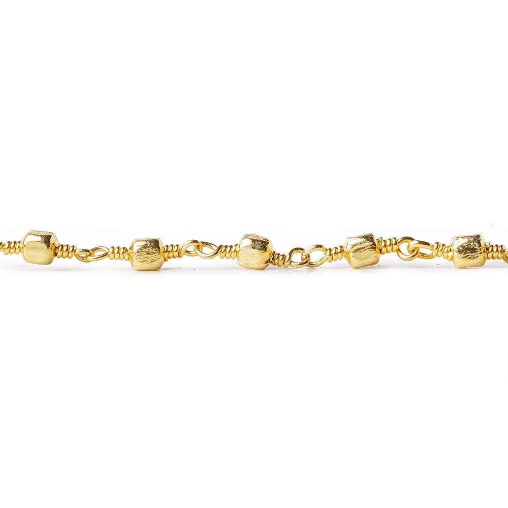 3mm 22kt Gold plated Brushed Cube Gold plated Chain by the foot (ONLINE ORDER ONLY)