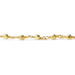 3mm 22kt Gold plated Brushed Cube Gold plated Chain by the foot (ONLINE ORDER ONLY)
