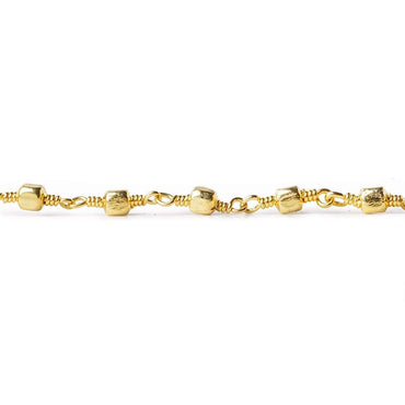 3mm 22kt Gold plated Brushed Cube Gold plated Chain by the foot (ONLINE ORDER ONLY)