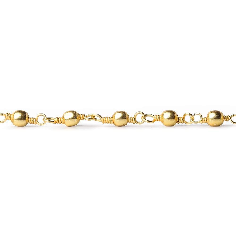 3mm 22kt Gold plated Round Gold plated Chain by the foot (ONLINE ORDER ONLY)