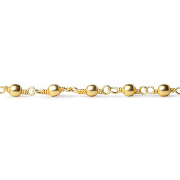 3mm 22kt Gold plated Round Gold plated Chain by the foot (ONLINE ORDER ONLY)