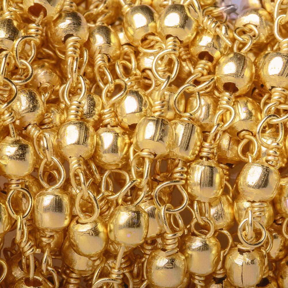 3mm 22kt Gold plated Round Gold plated Chain by the foot (ONLINE ORDER ONLY)