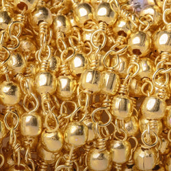 3mm 22kt Gold plated Round Gold plated Chain by the foot (ONLINE ORDER ONLY)