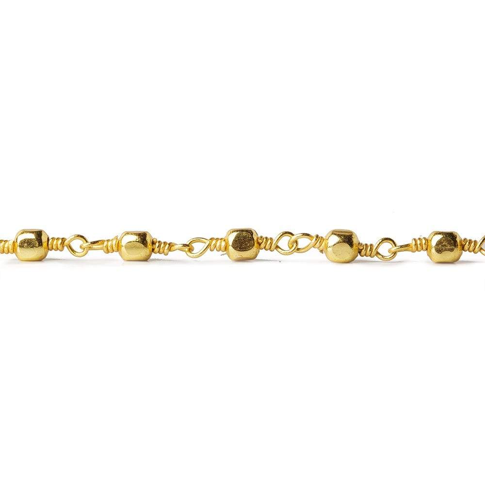 3mm 22kt Gold plated Shiny Cube Gold plated Chain by the foot (ONLINE ORDER ONLY)