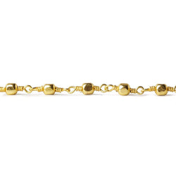 3mm 22kt Gold plated Shiny Cube Gold plated Chain by the foot (ONLINE ORDER ONLY)