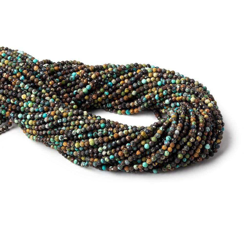 3mm African Turquoise micro faceted rounds 15.5 inch 150 beads (ONLINE ORDER ONLY)