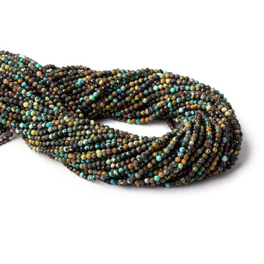3mm African Turquoise micro faceted rounds 15.5 inch 150 beads (ONLINE ORDER ONLY)
