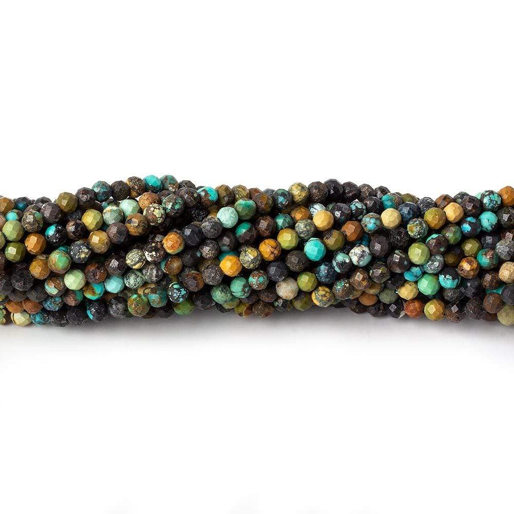 3mm African Turquoise micro faceted rounds 15.5 inch 150 beads (ONLINE ORDER ONLY)