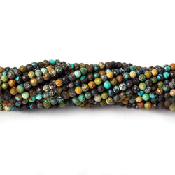 3mm African Turquoise micro faceted rounds 15.5 inch 150 beads (ONLINE ORDER ONLY)