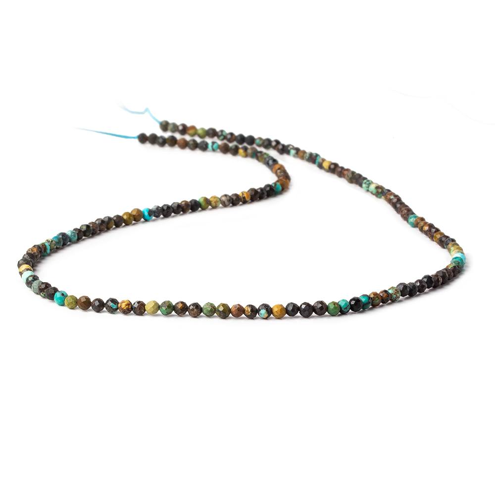 3mm African Turquoise micro faceted rounds 15.5 inch 150 beads (ONLINE ORDER ONLY)