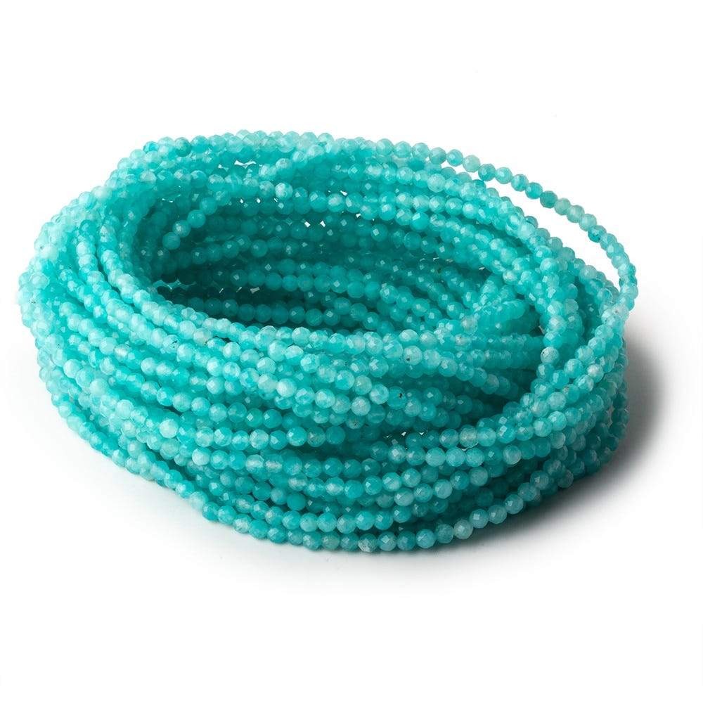 3mm Amazonite micro faceted round beads 16 inch 150 pieces (ONLINE ORDER ONLY)