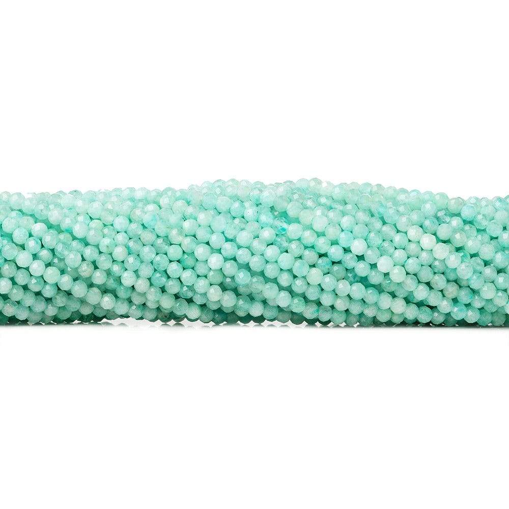 3mm Amazonite microfaceted round beads 13 inch 110 pieces AA (ONLINE ORDER ONLY)
