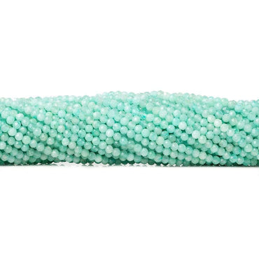 3mm Amazonite microfaceted round beads 13 inch 110 pieces AA (ONLINE ORDER ONLY)