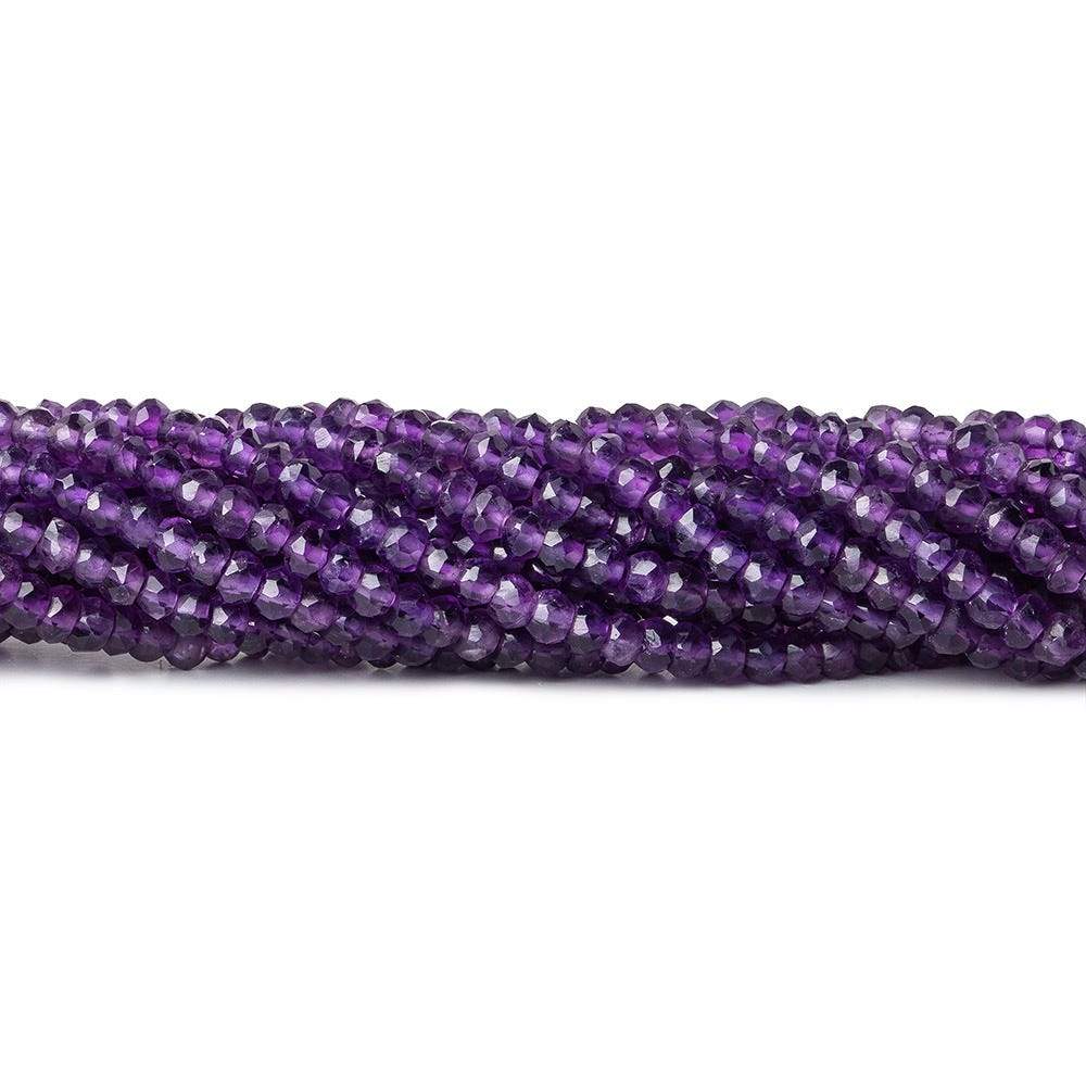 3mm Amethyst Faceted Rondelle Beads 13 inch 145 pieces (ONLINE ORDER ONLY)