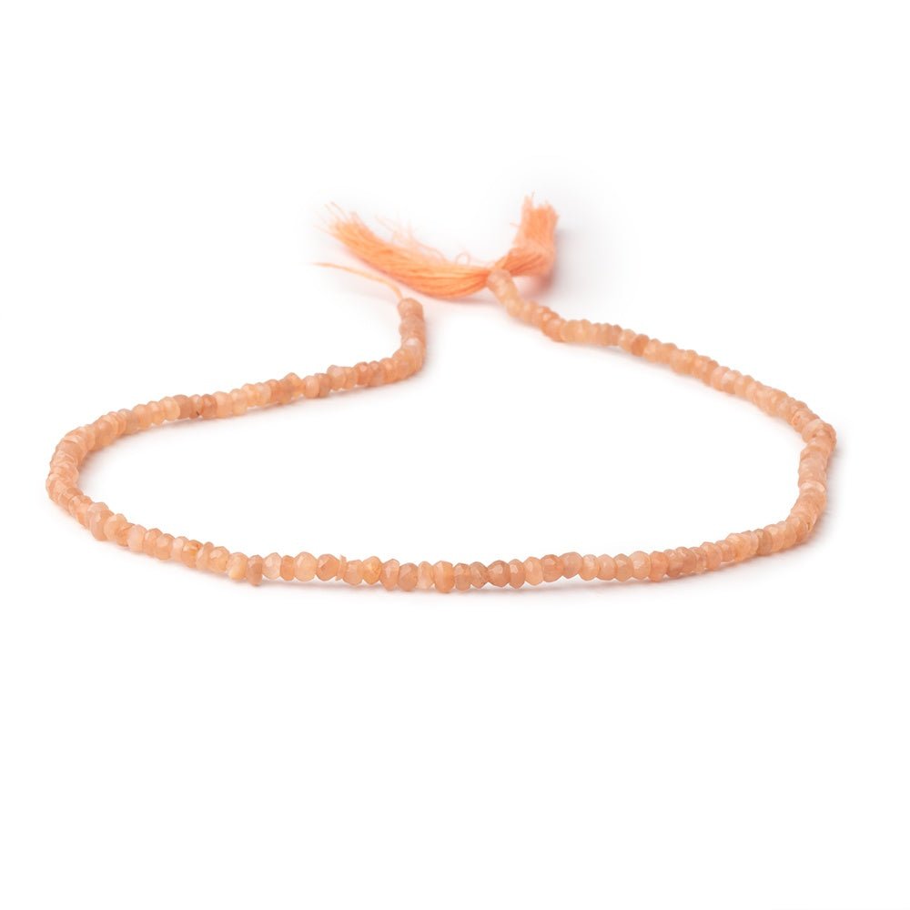 3mm Angel Skin Peach Moonstone Faceted Rondelles 12.5 inch 140 Beads (ONLINE ORDER ONLY)