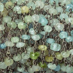 3mm Beryl Faceted Rondelle Black Gold plated Chain sold by the foot 40 pieces (ONLINE ORDER ONLY)