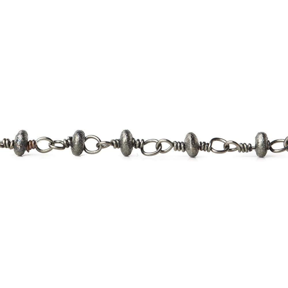 3mm Black Gold plated Brushed Rondelle Black Gold plated Chain by the foot (ONLINE ORDER ONLY)