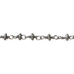 3mm Black Gold plated Brushed Rondelle Black Gold plated Chain by the foot (ONLINE ORDER ONLY)
