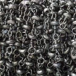 3mm Black Gold plated Brushed Rondelle Black Gold plated Chain by the foot (ONLINE ORDER ONLY)