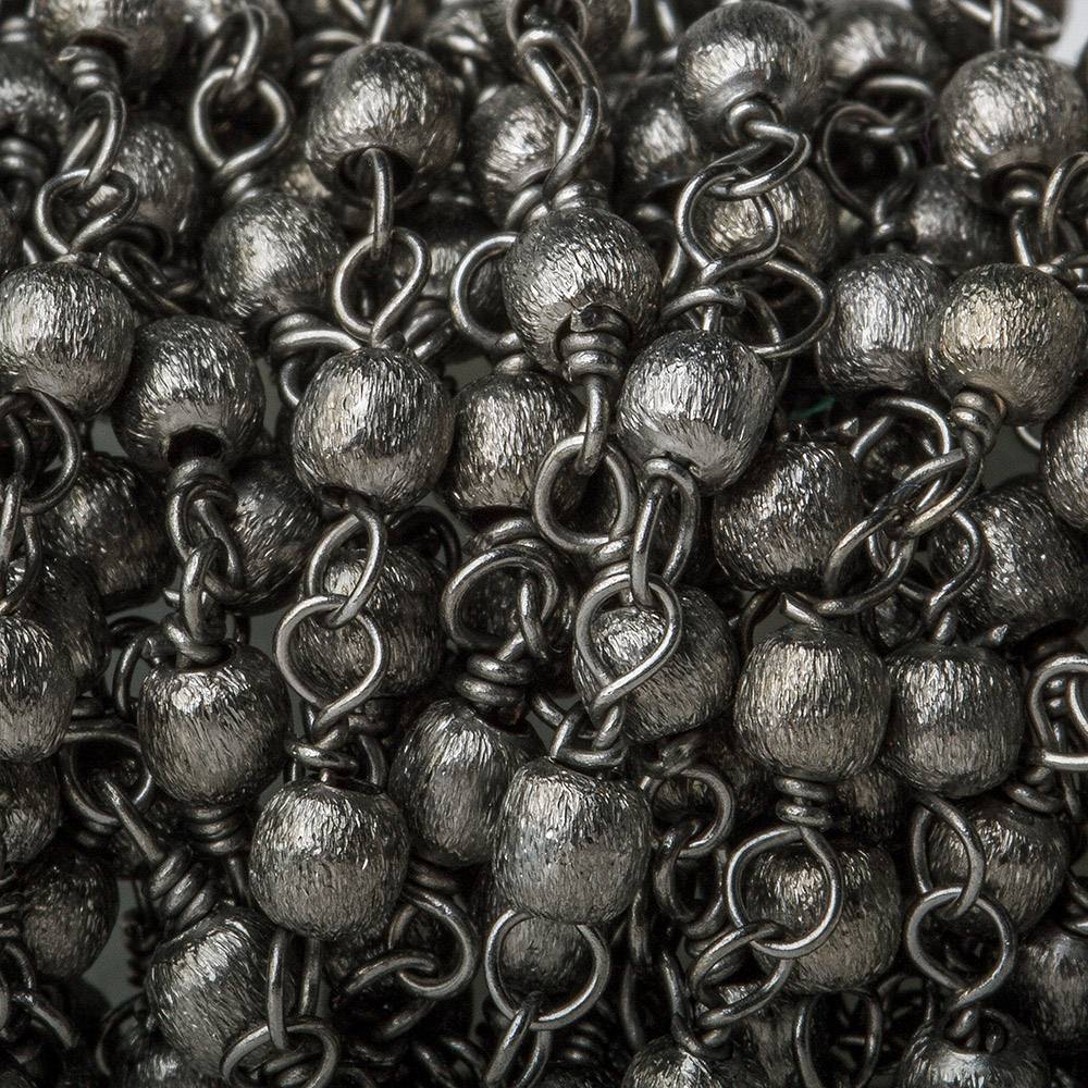 3mm Black Gold plated Brushed Round Black Gold plated Chain by the foot (ONLINE ORDER ONLY)