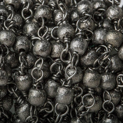 3mm Black Gold plated Brushed Round Black Gold plated Chain by the foot (ONLINE ORDER ONLY)