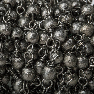 3mm Black Gold plated Brushed Round Black Gold plated Chain by the foot (ONLINE ORDER ONLY)